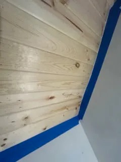 Wood Ceiling Prep & Precision Line Taping