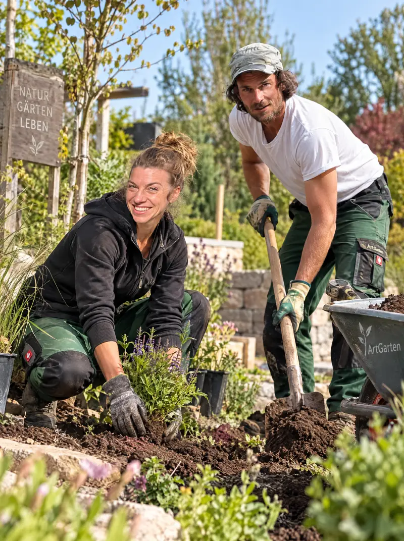 Gartenprofi bei der Arbeit