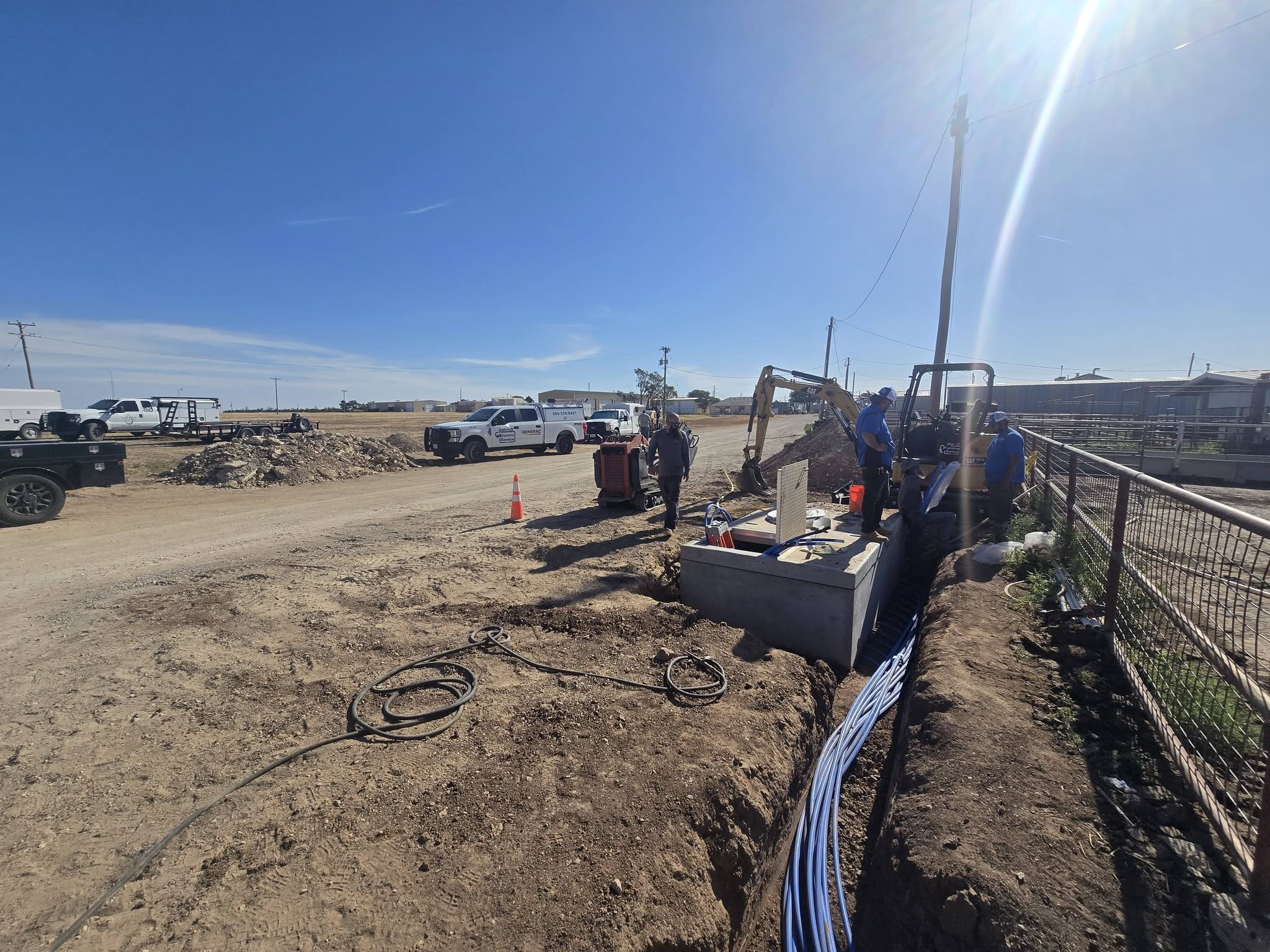 Patrick Plumbing Service crew performing underground utility line installation in Amarillo, TX