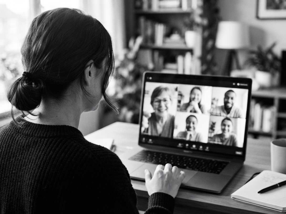 A student on a live online coaching workshop with other coaches