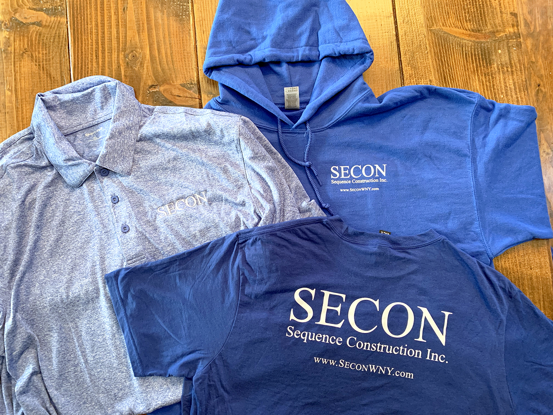 Branded SECON shirts and hoodies