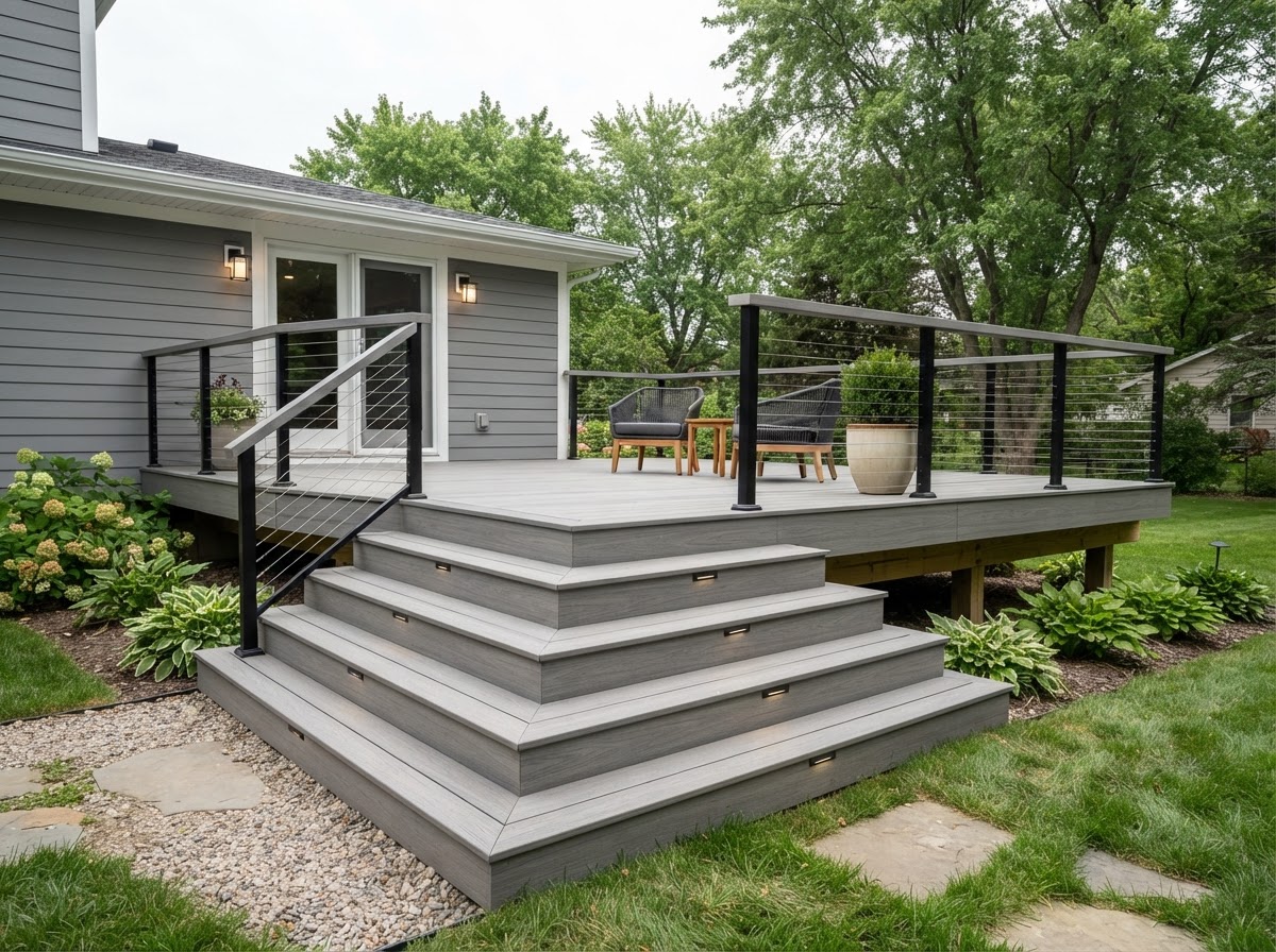 Composite deck and steps