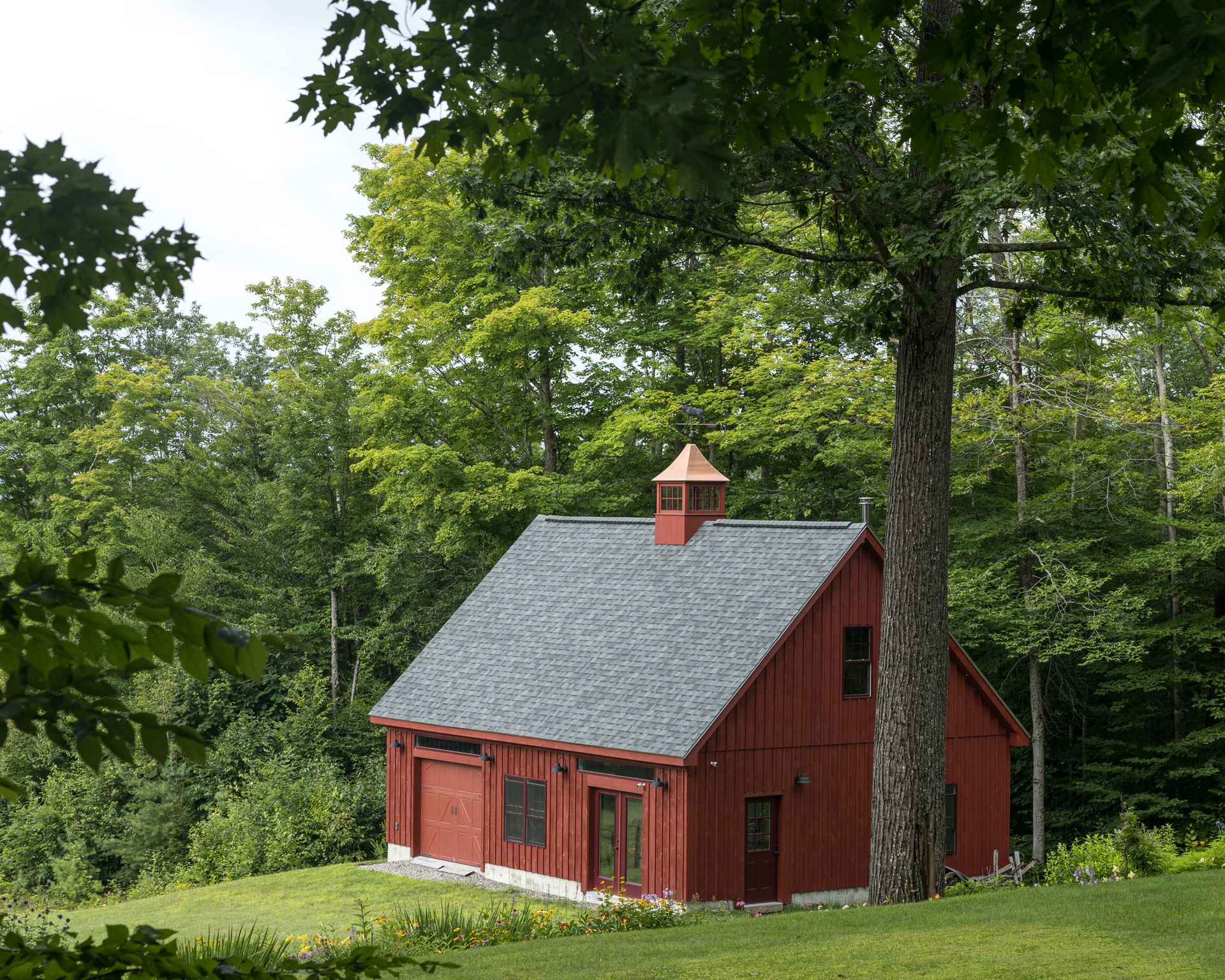 Stock photo of a Vermont lawn and distant mountains