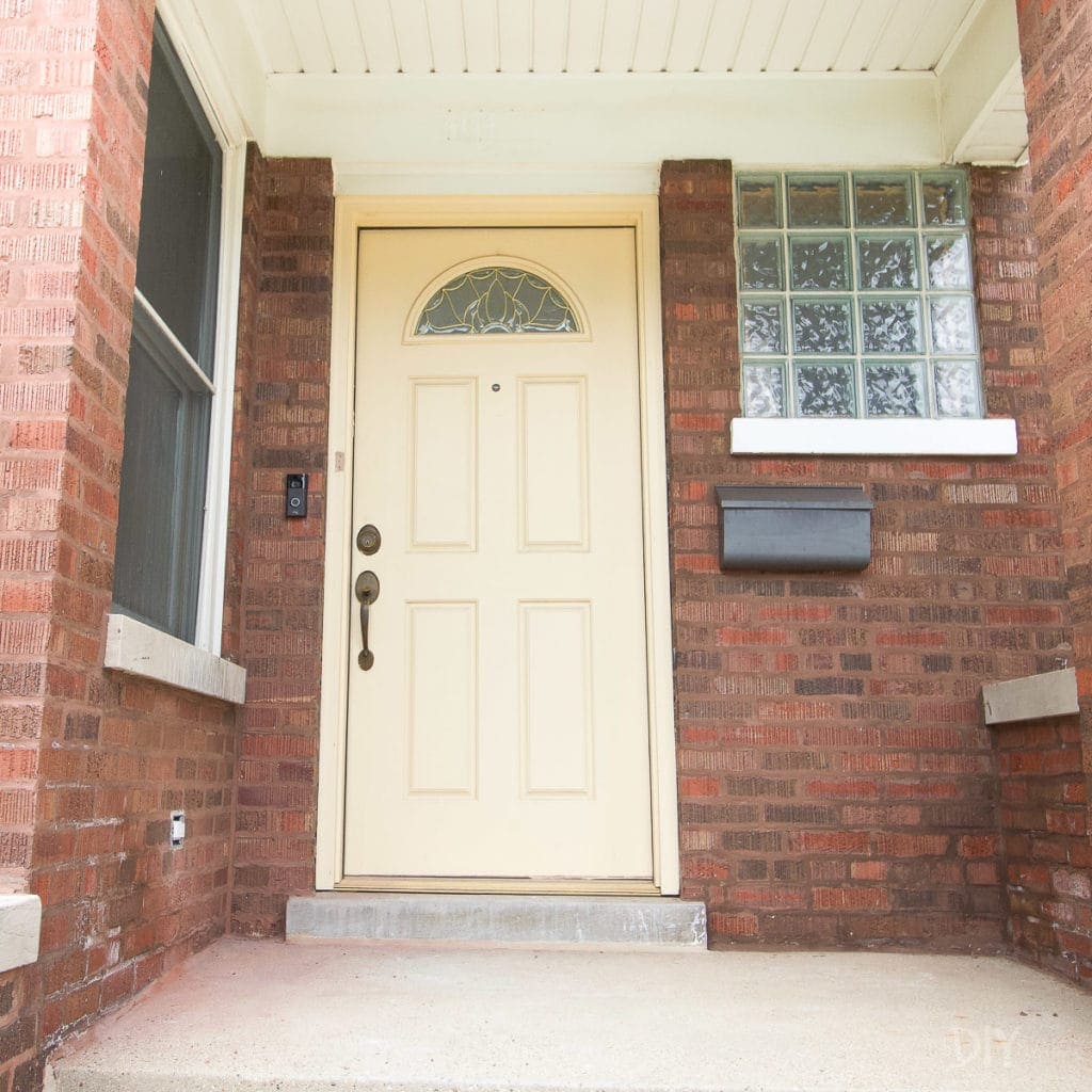 Front entrance porch installation with hardwired smart doorbell security