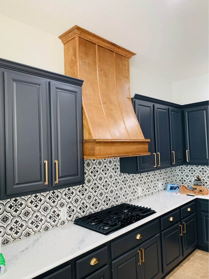 Bespoke Timber Range Hood & Midnight Navy Cabinetry