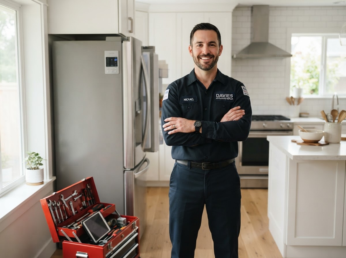 Appliance repair technician ready to help