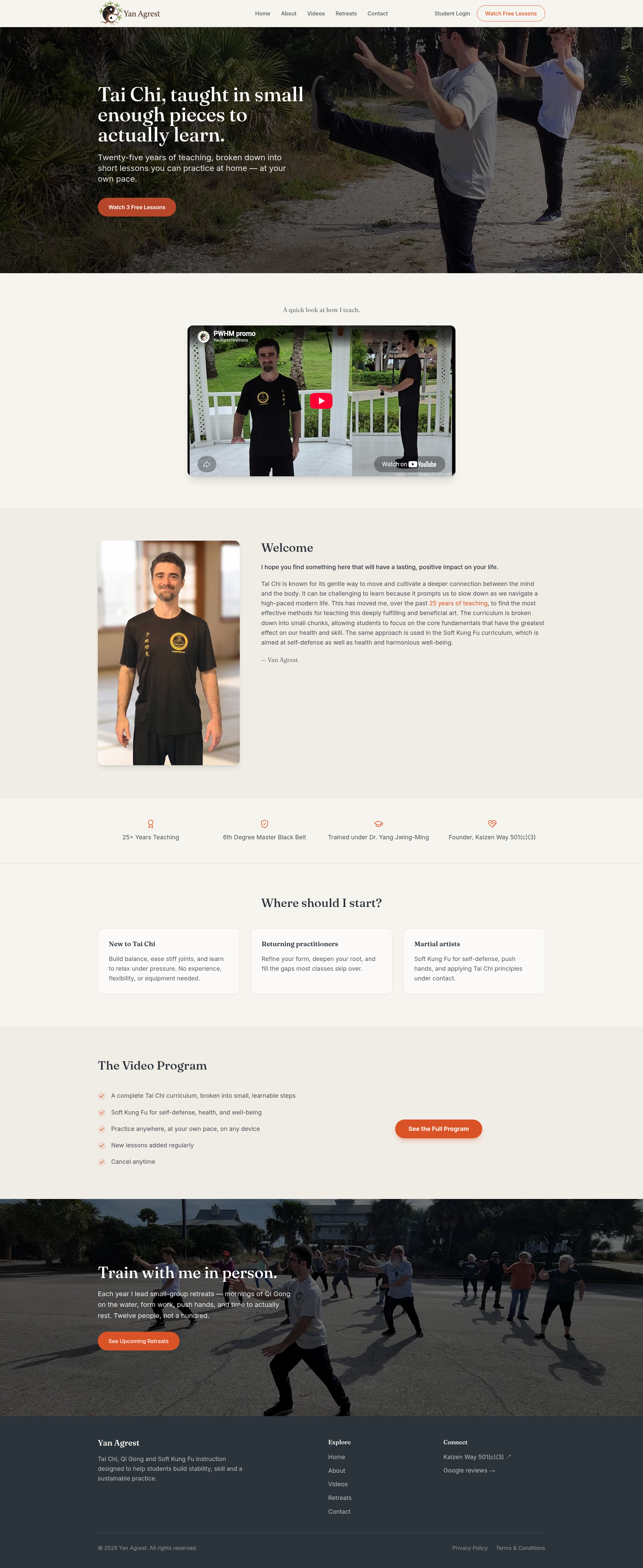 Homepage screenshot of Yan Agrest