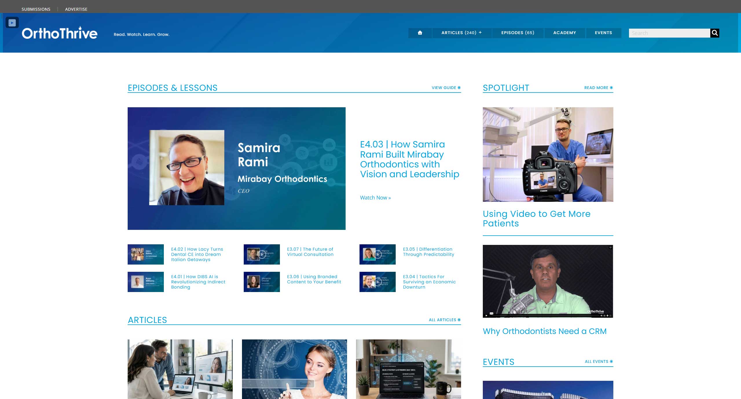 Homepage screenshot of Milnor Orthodontics
