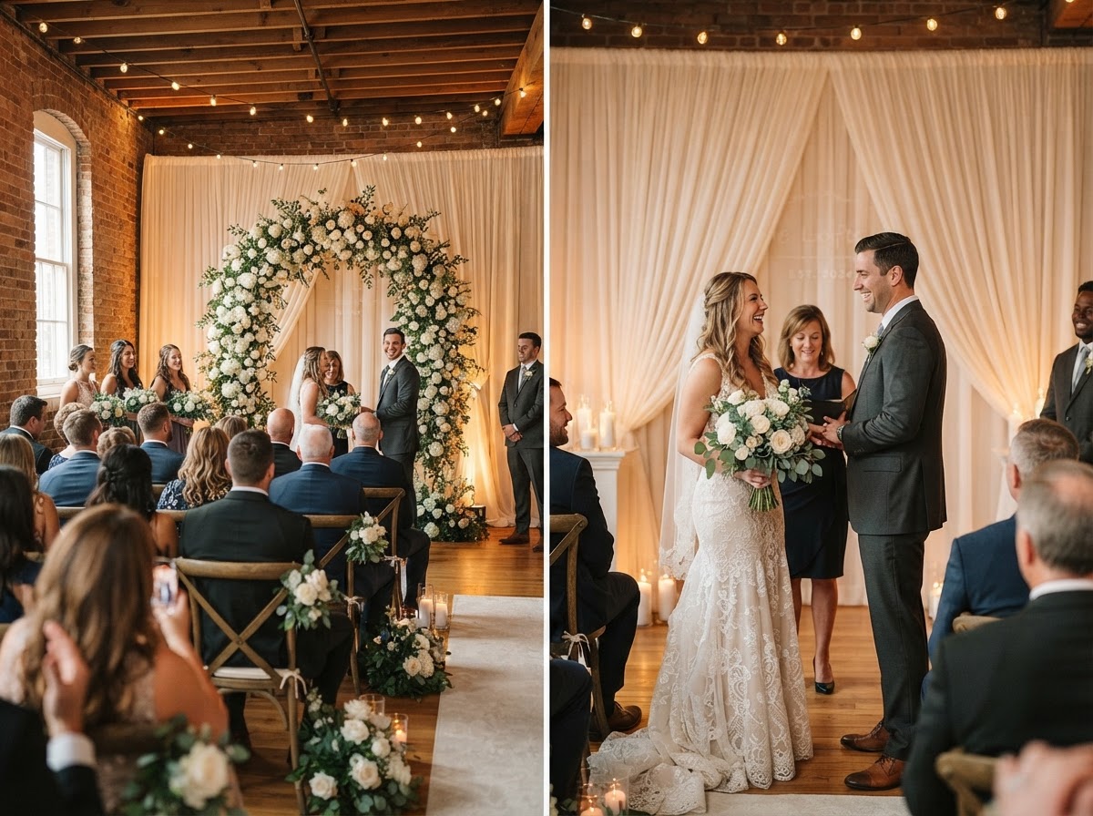 Vibrantcy Event Venue in Winston-Salem NC set up for an intimate micro-wedding