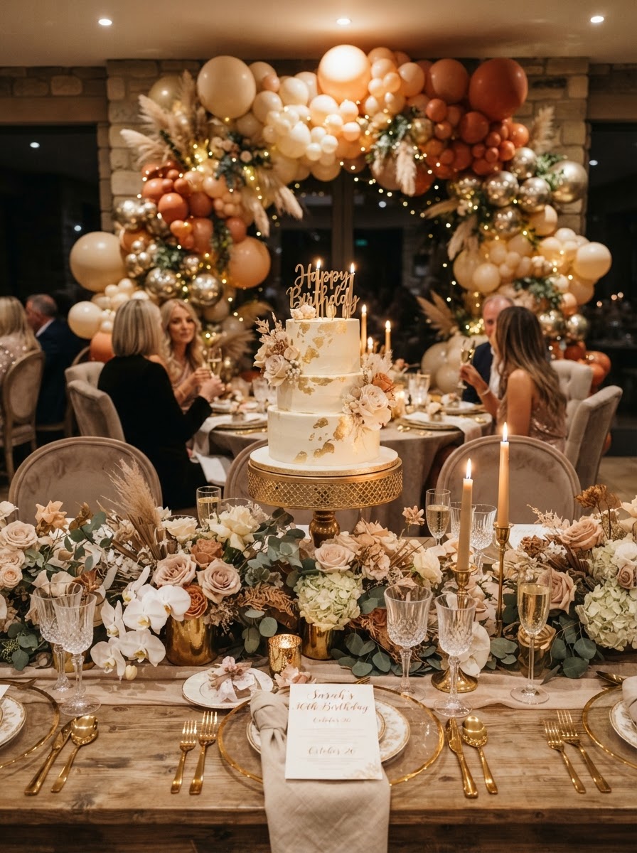 Milestone Birthdays centerpiece decor by Vibrant Affairs LLC