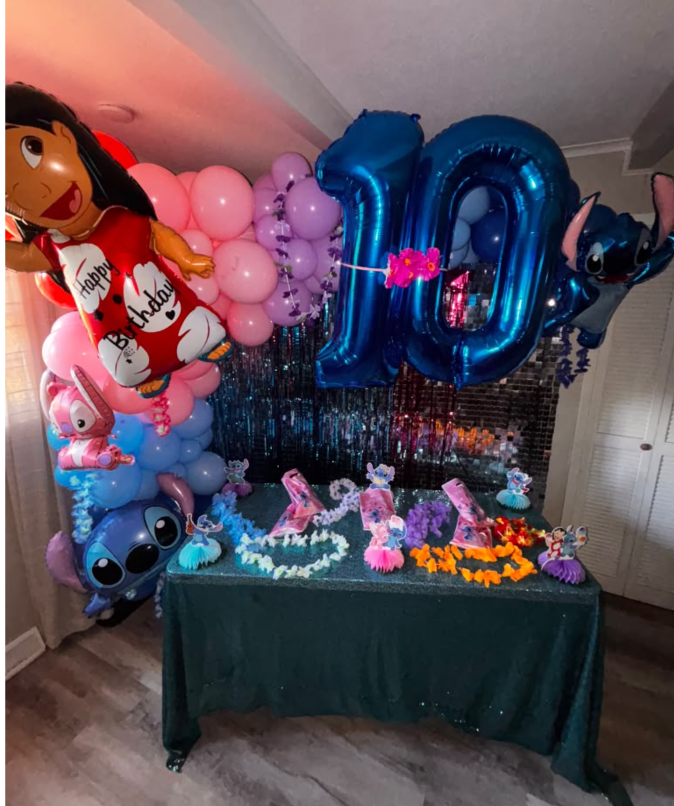 Lilo & Stitch 10th Birthday centerpiece decor by Vibrant Affairs LLC