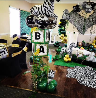 Safari BABY Block Tower centerpiece decor by Vibrant Affairs LLC