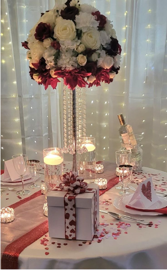 Crystal Floral Tower centerpiece decor by Vibrant Affairs LLC