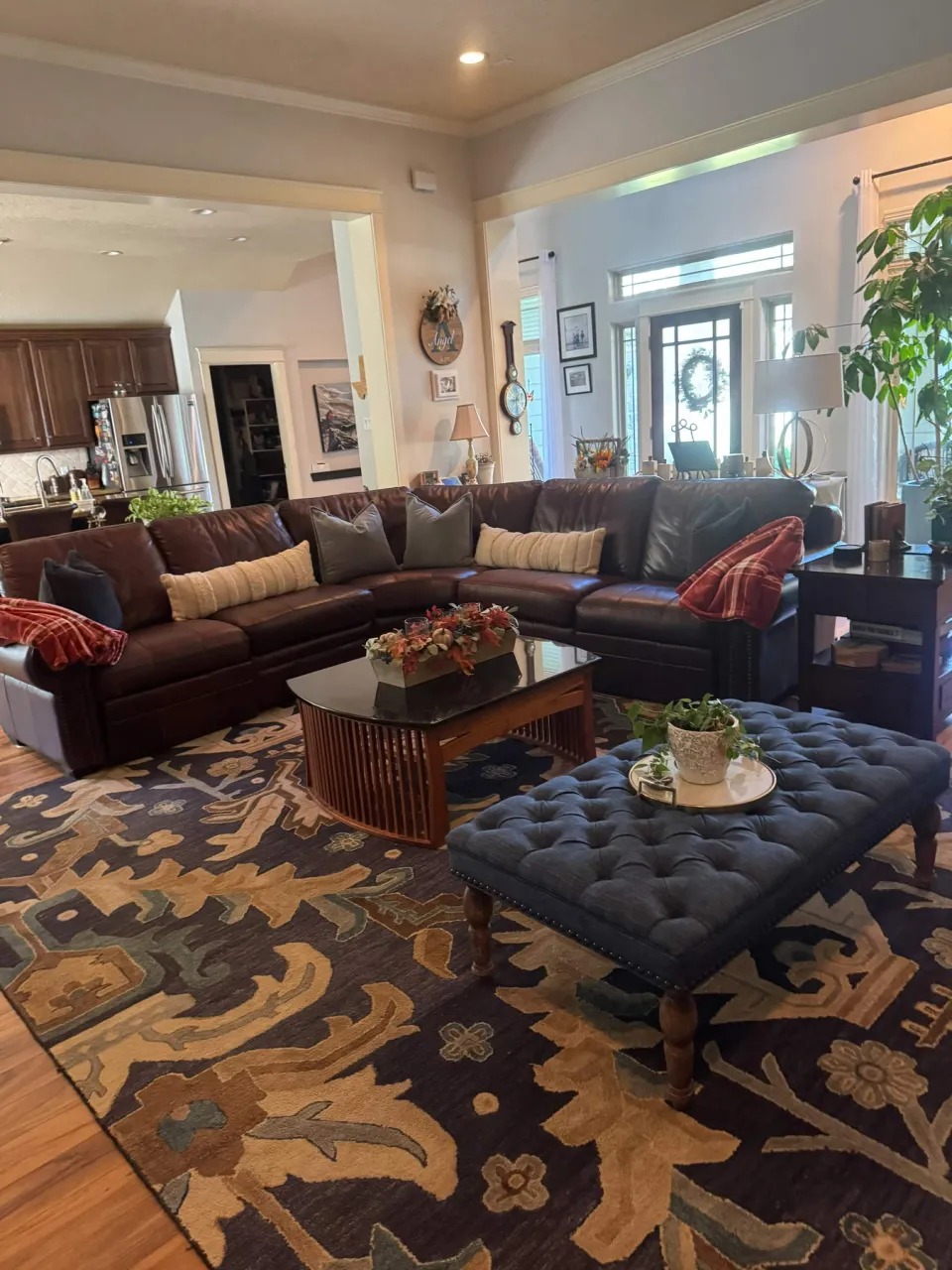 Pristine High-Ceiling Living Area & Hallway