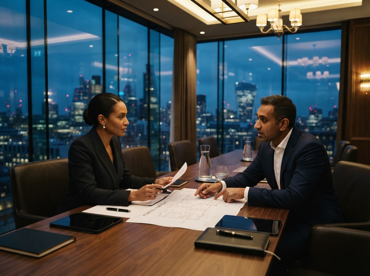 UpStatus Capital private advisory boardroom with Black and Brown executives