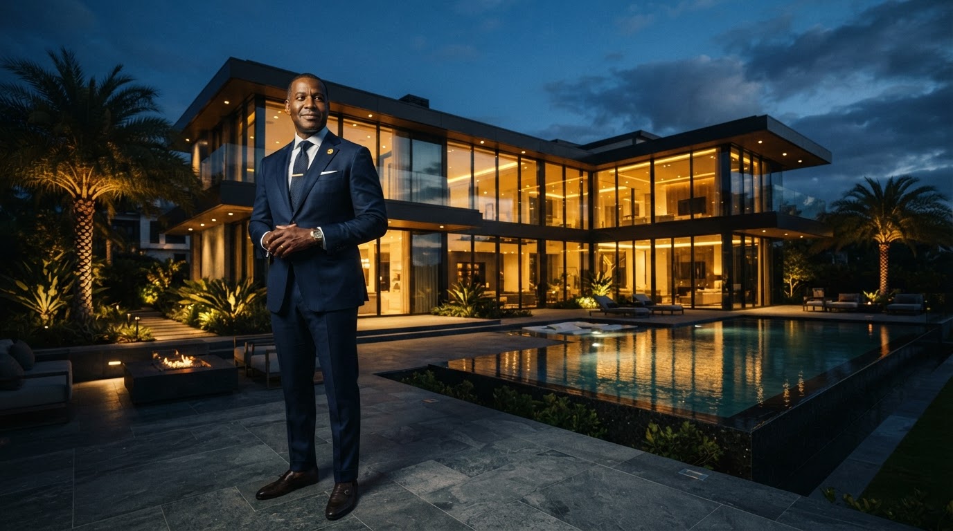 UpStatus Capital — Black real estate investor and capital strategist before a luxury estate
