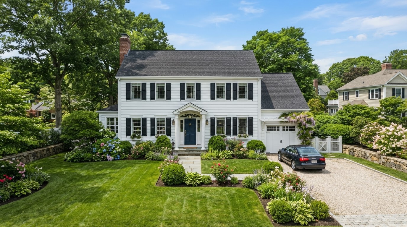 Well-maintained New England home exterior