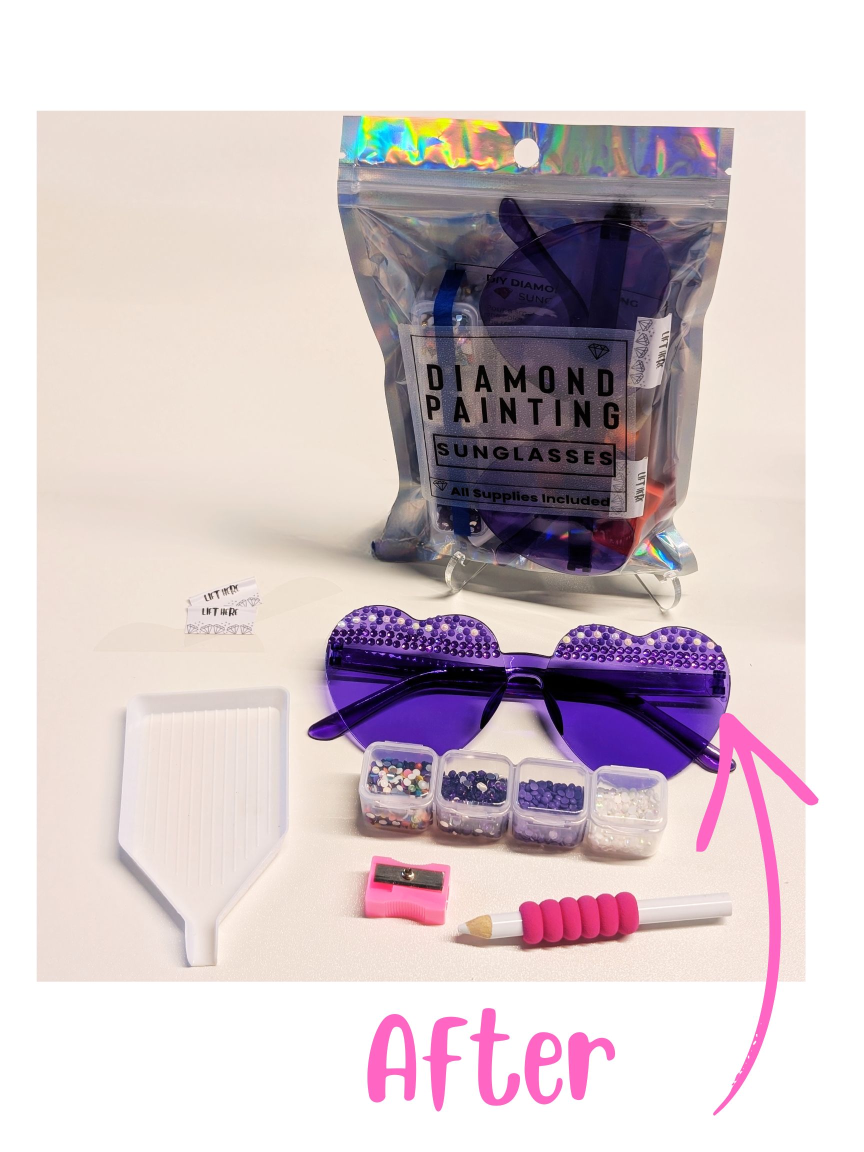Bulk DIY Diamond Painting Sunglasses Kit (25 Pack) | Group Craft Activity | Party Craft Kit preview 4