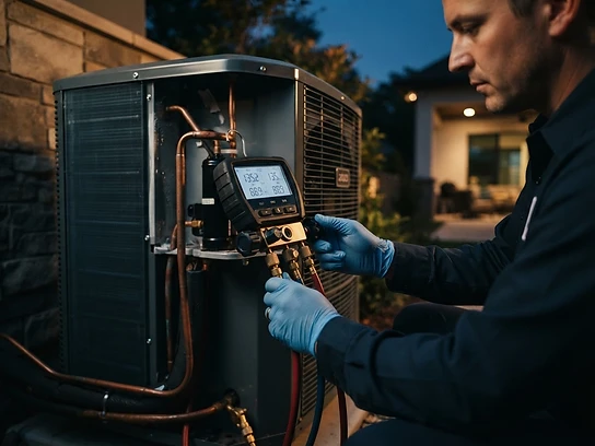 Pilo's A/C and Heating technician at work