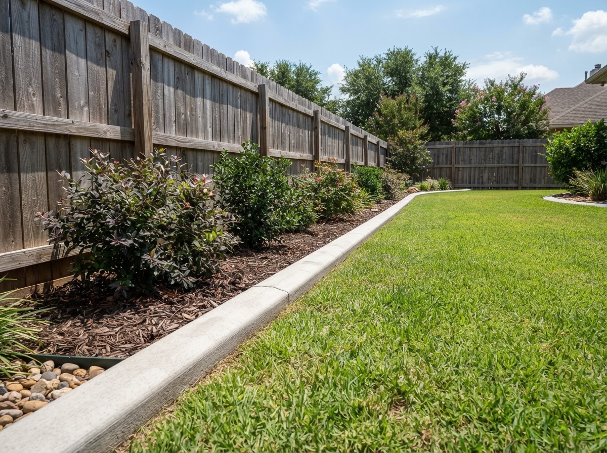 Concrete Fence Curbs by Andy's Concrete Finishing, Denton TX