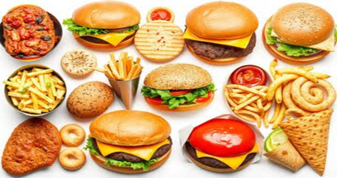 Fast food feast spread