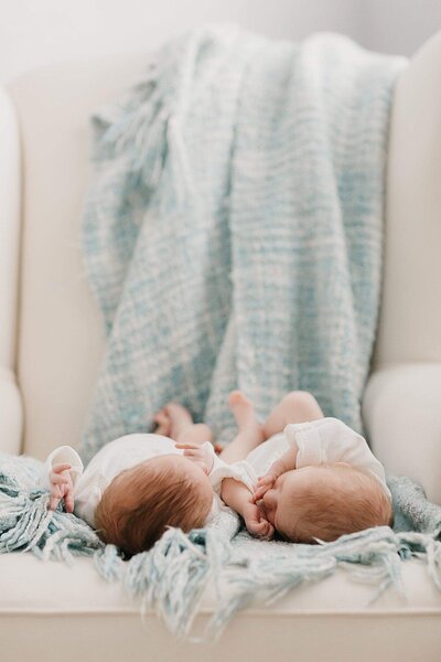 Baby twins sleeping peacefully
