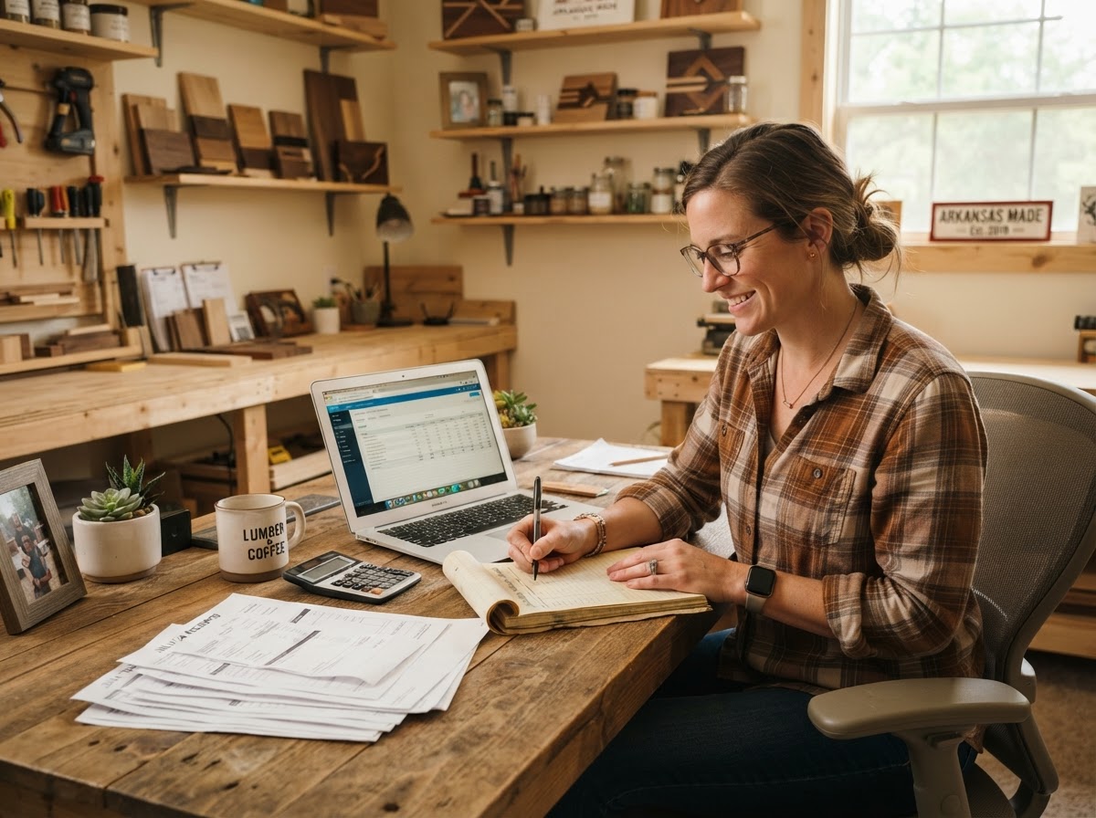 Organized Arkansas business bookkeeping and paperwork