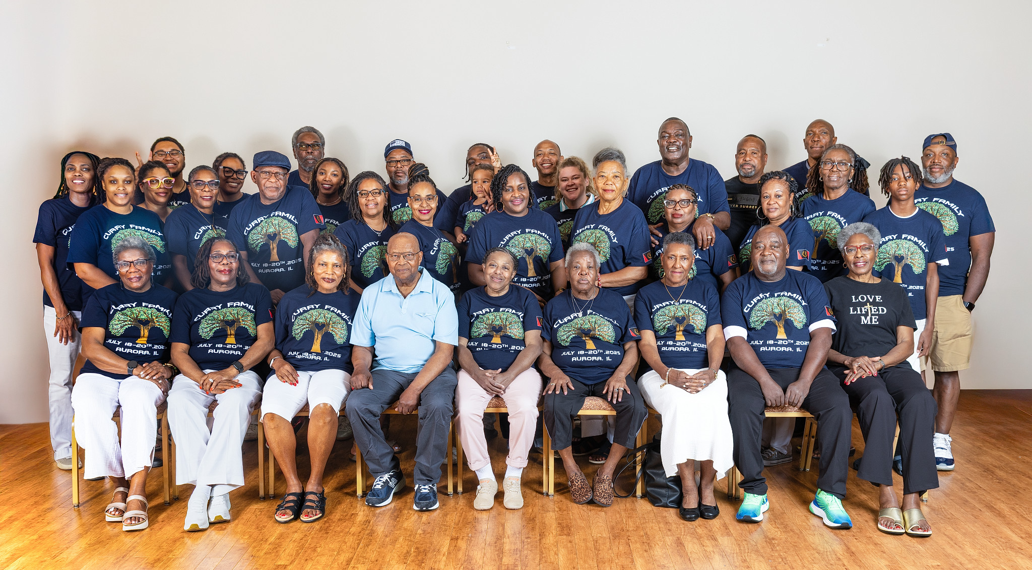 Curry family reunion members gathered together