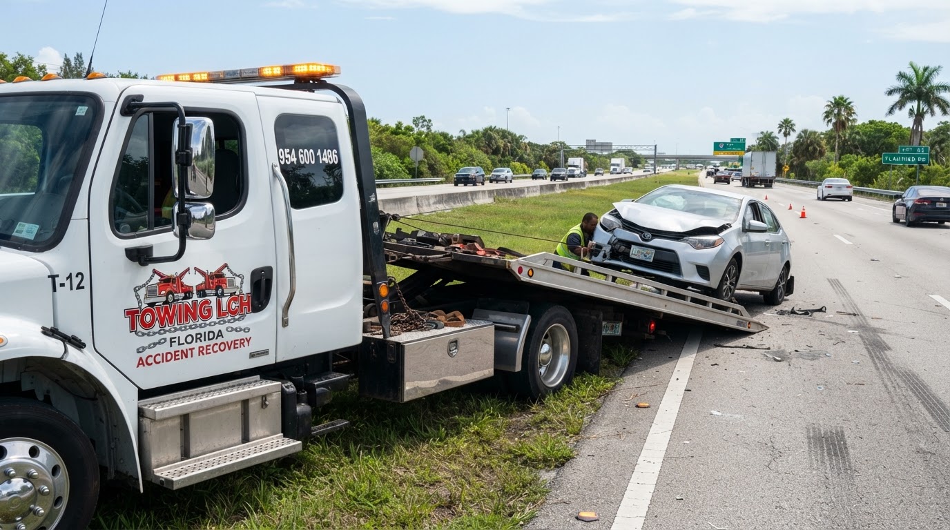 Towing LCH instagram reel post: New reel live on @towinglch! 🎬 Watch our operator load a lowered sportscar onto our rollb... — flatbed towing and roadside service in Davenport, Florida