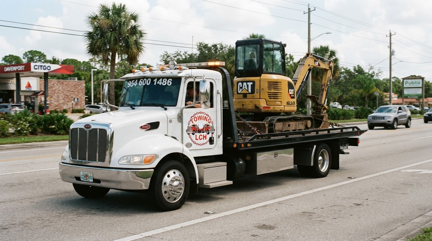 Towing LCH commercial hauling post: Heavy machinery and toolbox relocation for local contractors in Polk County! We ensure pro... — flatbed towing and roadside service in Davenport, Florida