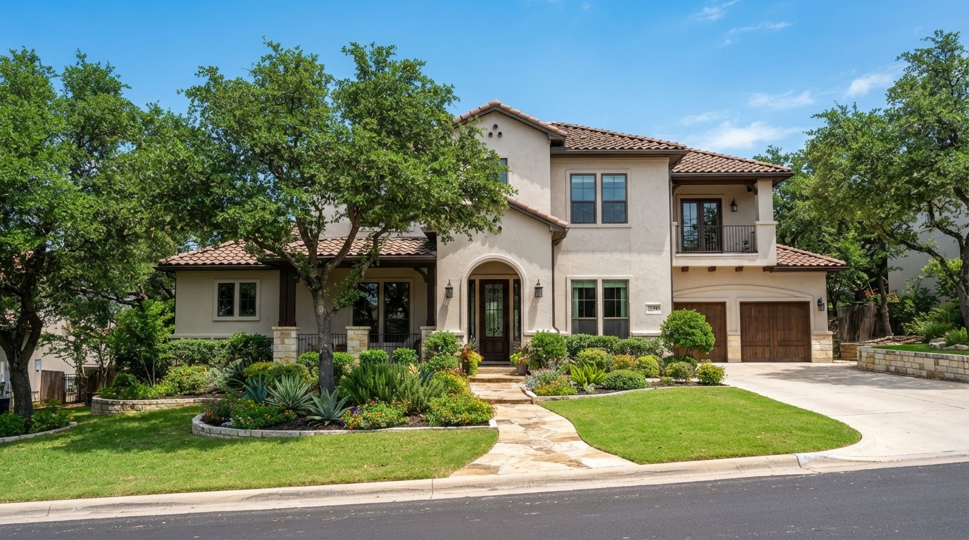 Professional stucco painting on a San Antonio residential exterior