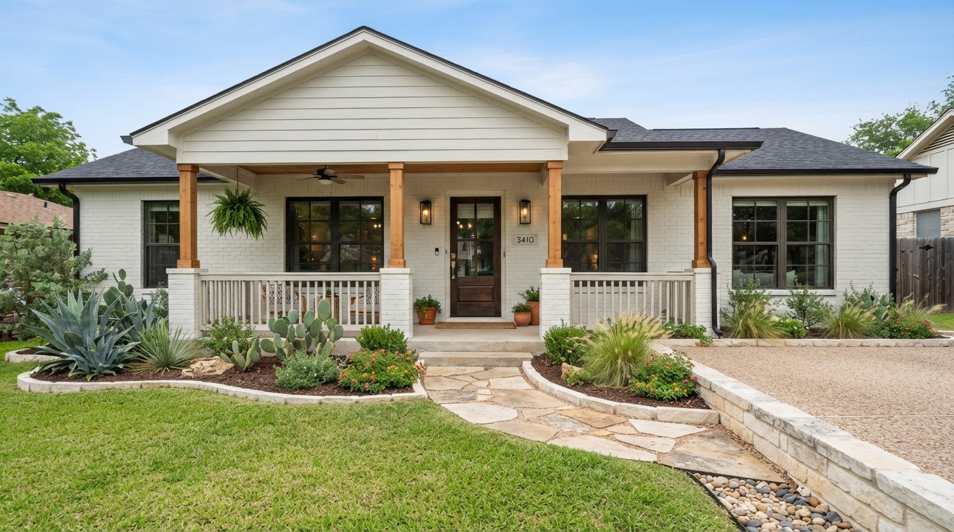Painted brick exterior for a San Antonio home