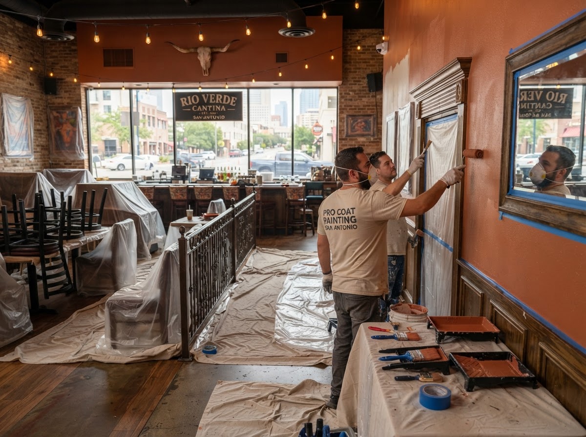 Retail and restaurant commercial painting for a San Antonio business