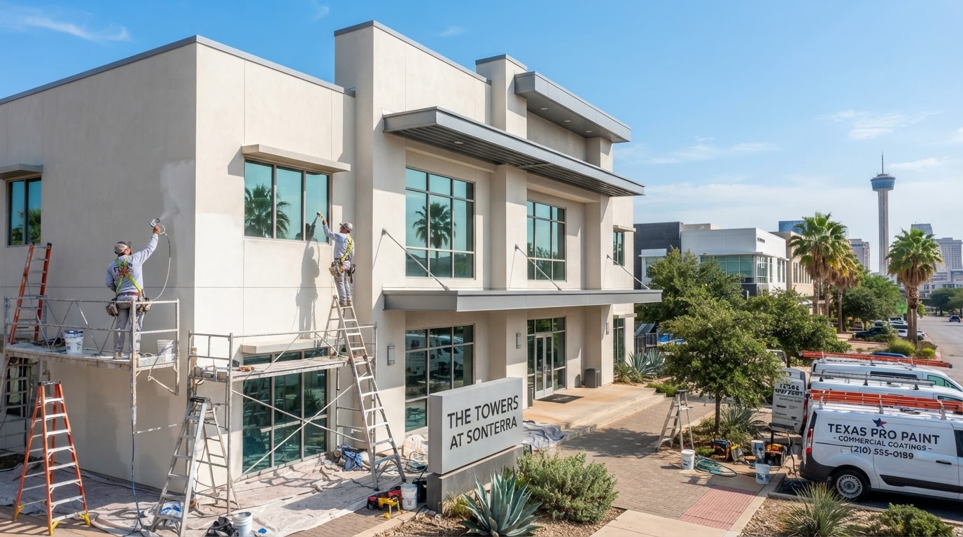 Exterior house painting on stucco and masonry in San Antonio Texas