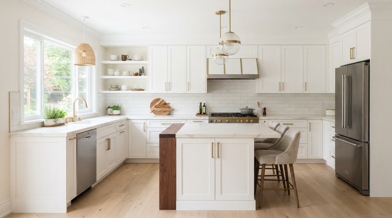 Painted kitchen cabinets refinished for a San Antonio residential property