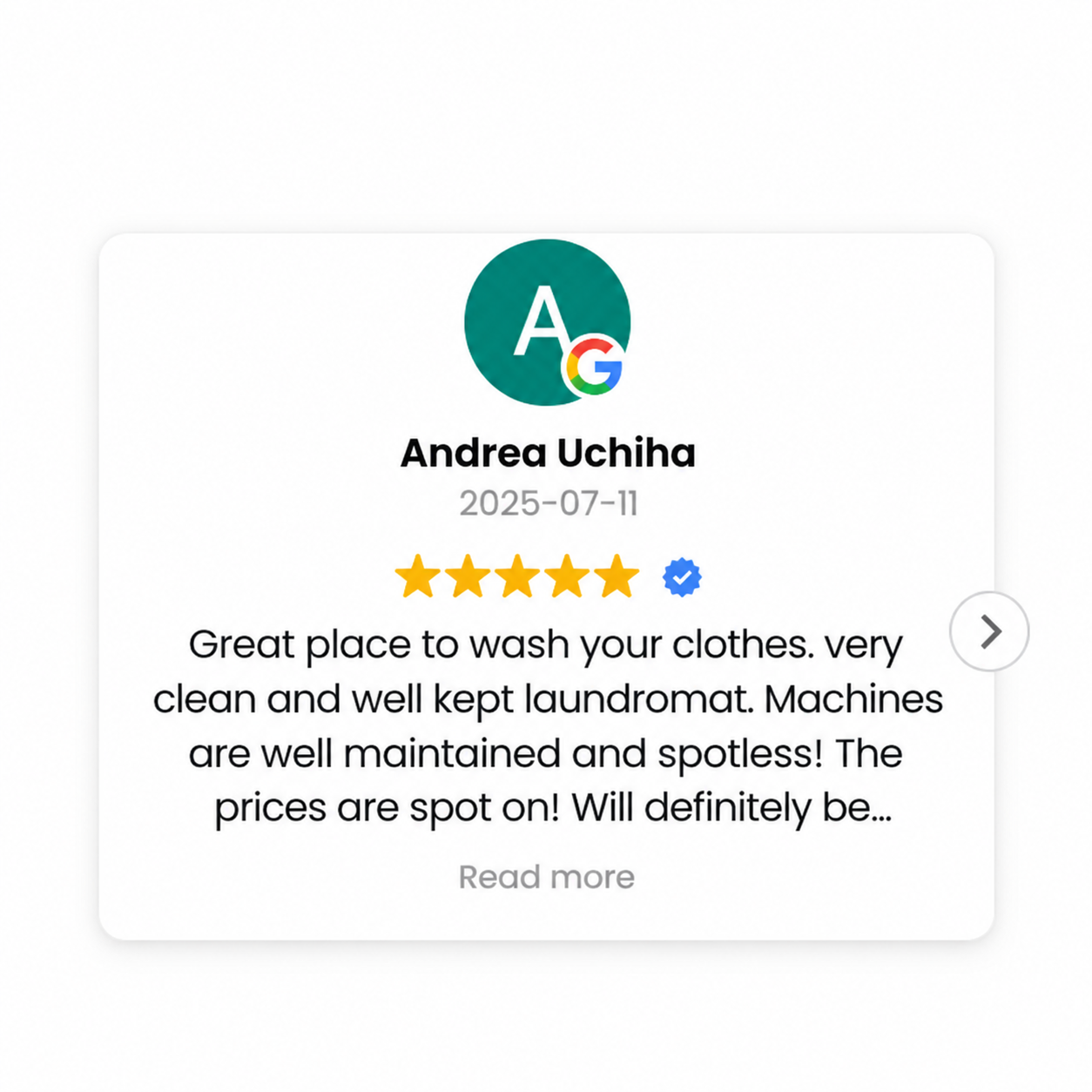 Google review from Andrea Uchiha