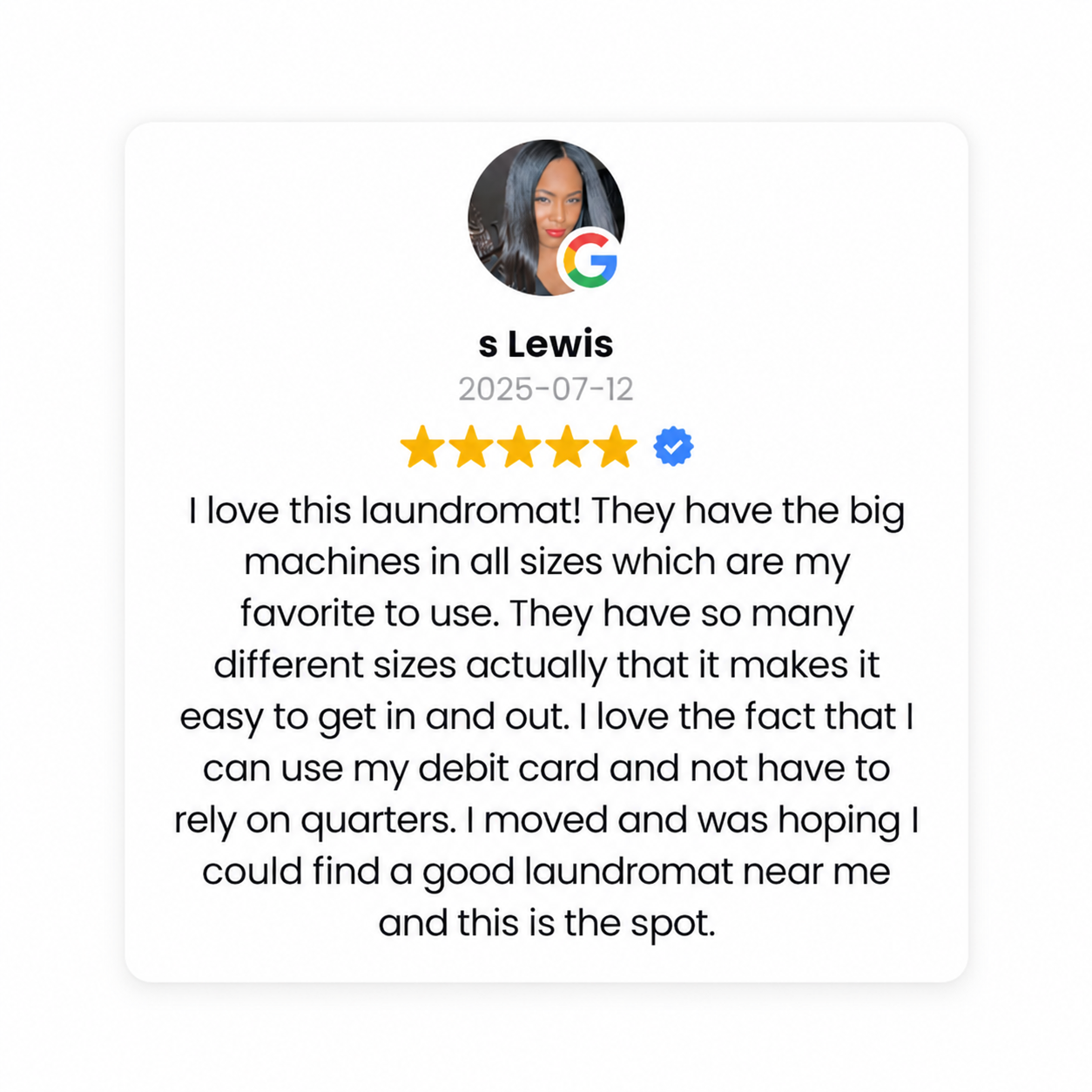 Google review from s Lewis