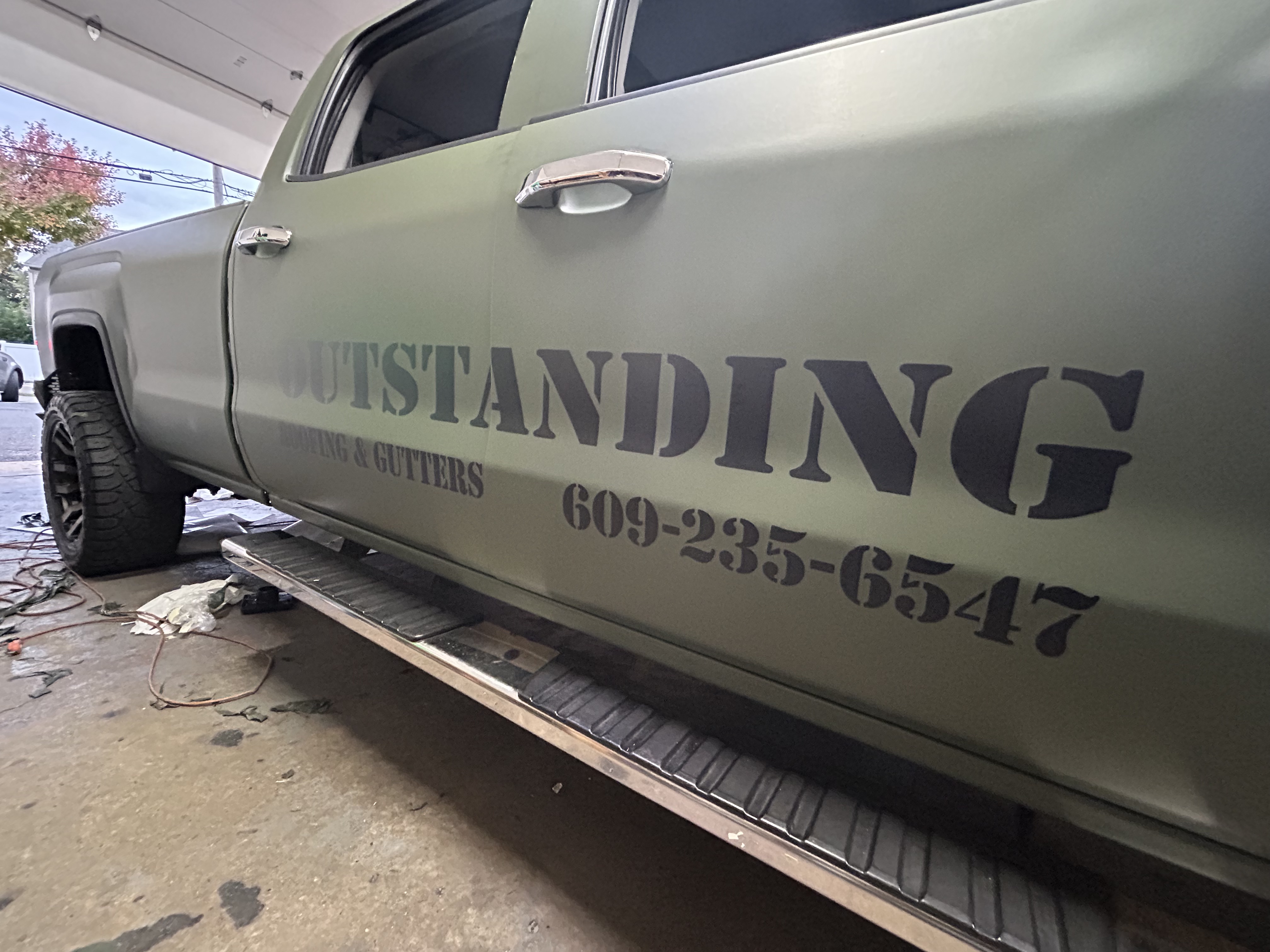 Custom Truck · Matte Olive Color Change