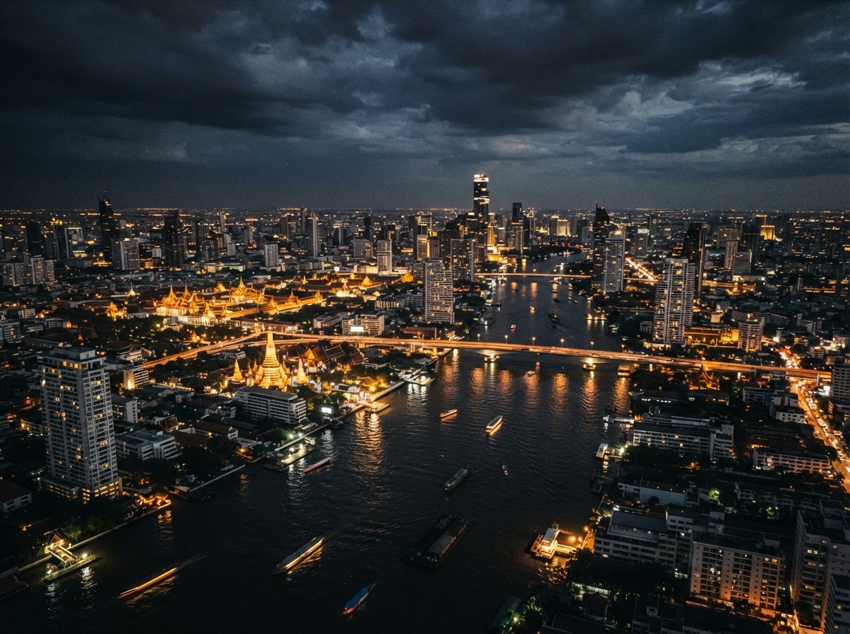 Bangkok skyline at night