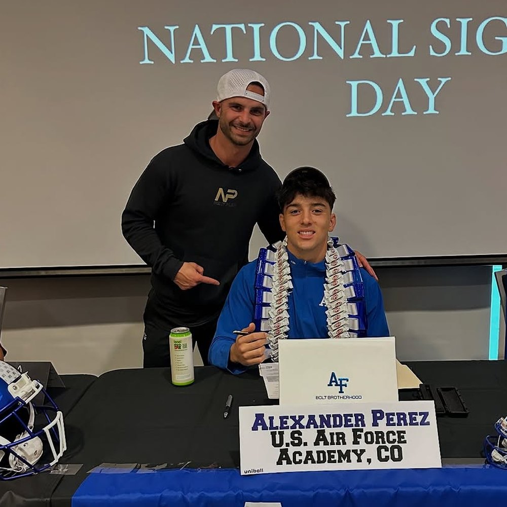 Richie Contartesi at National Signing Day with Alexander Perez - U.S. Air Force Academy