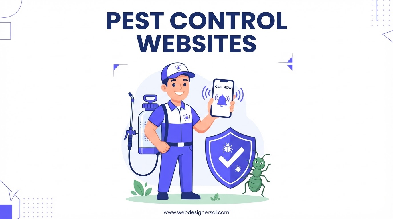 Cartoon illustration of Pest Control website development by Web Designers AI