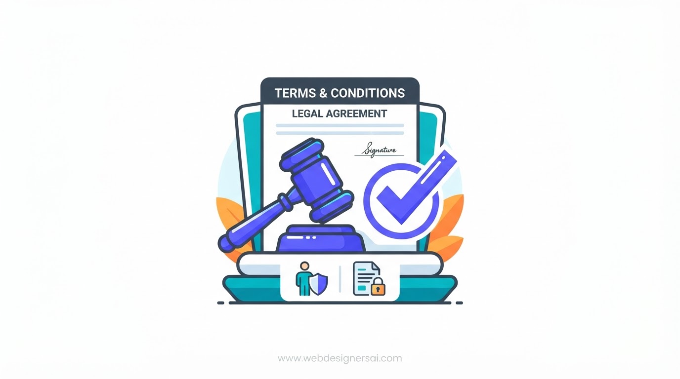 Cartoon illustration of website terms of use at SITEBOW