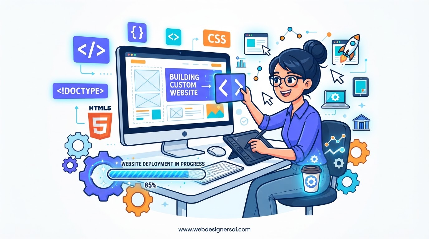 Explainer illustration: Website Development in NYC