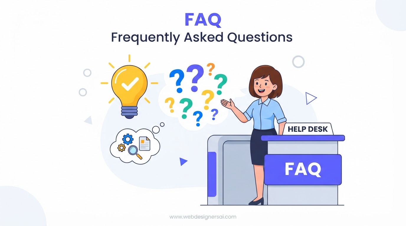 Cartoon illustration of website developer questions being answered by SITEBOW