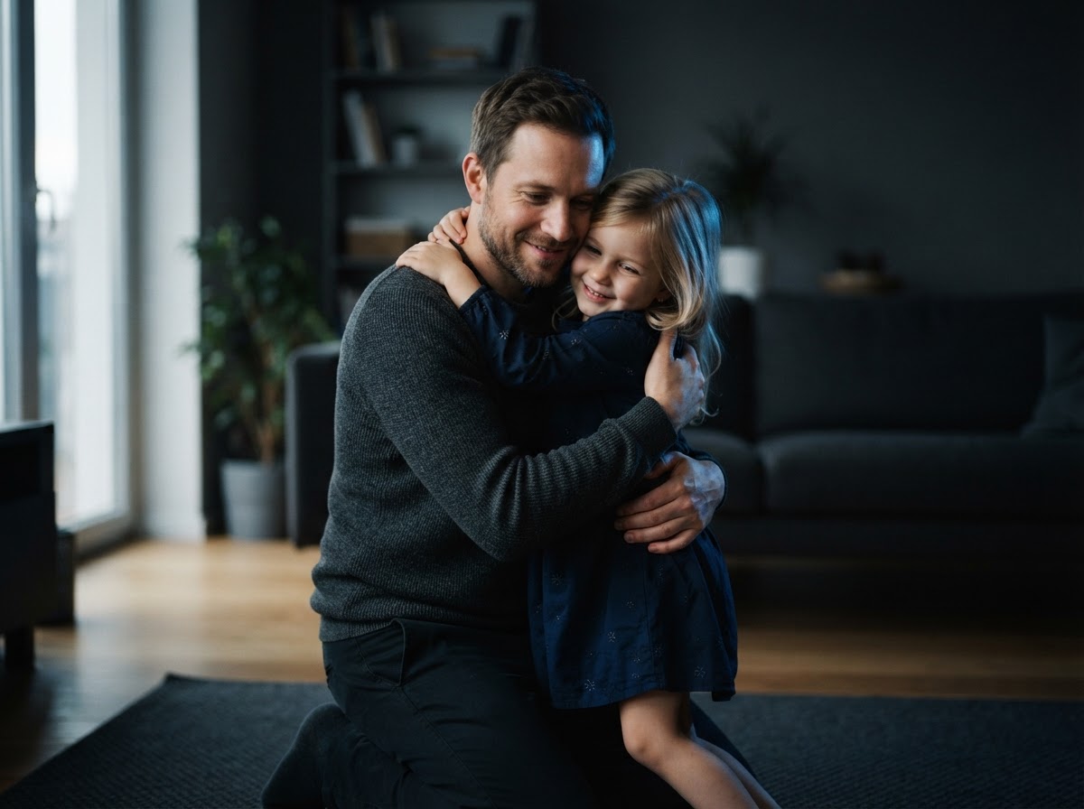 Father embracing his daughter — The Girl Dad Colt