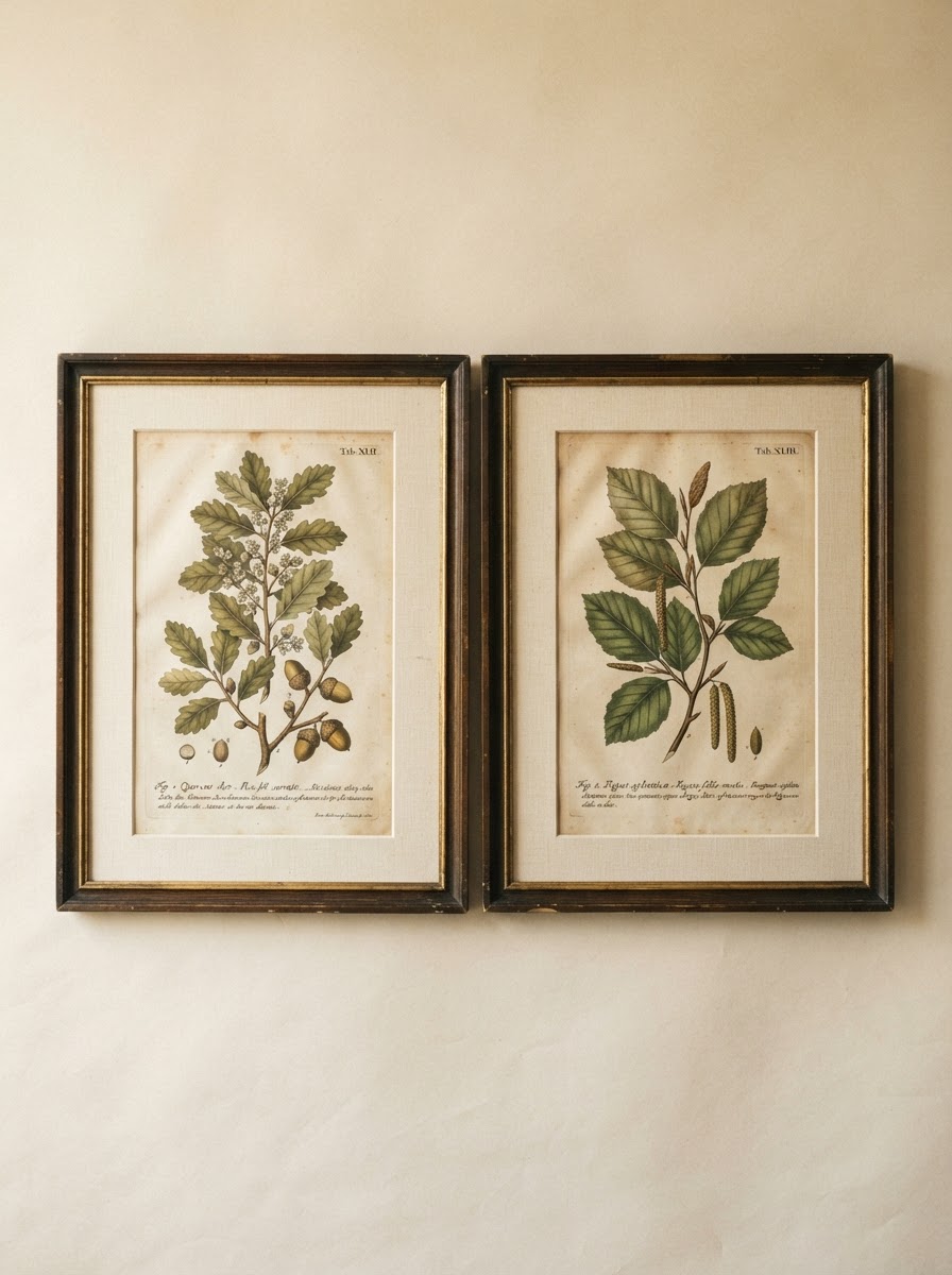 Framed Botanical Print Pair