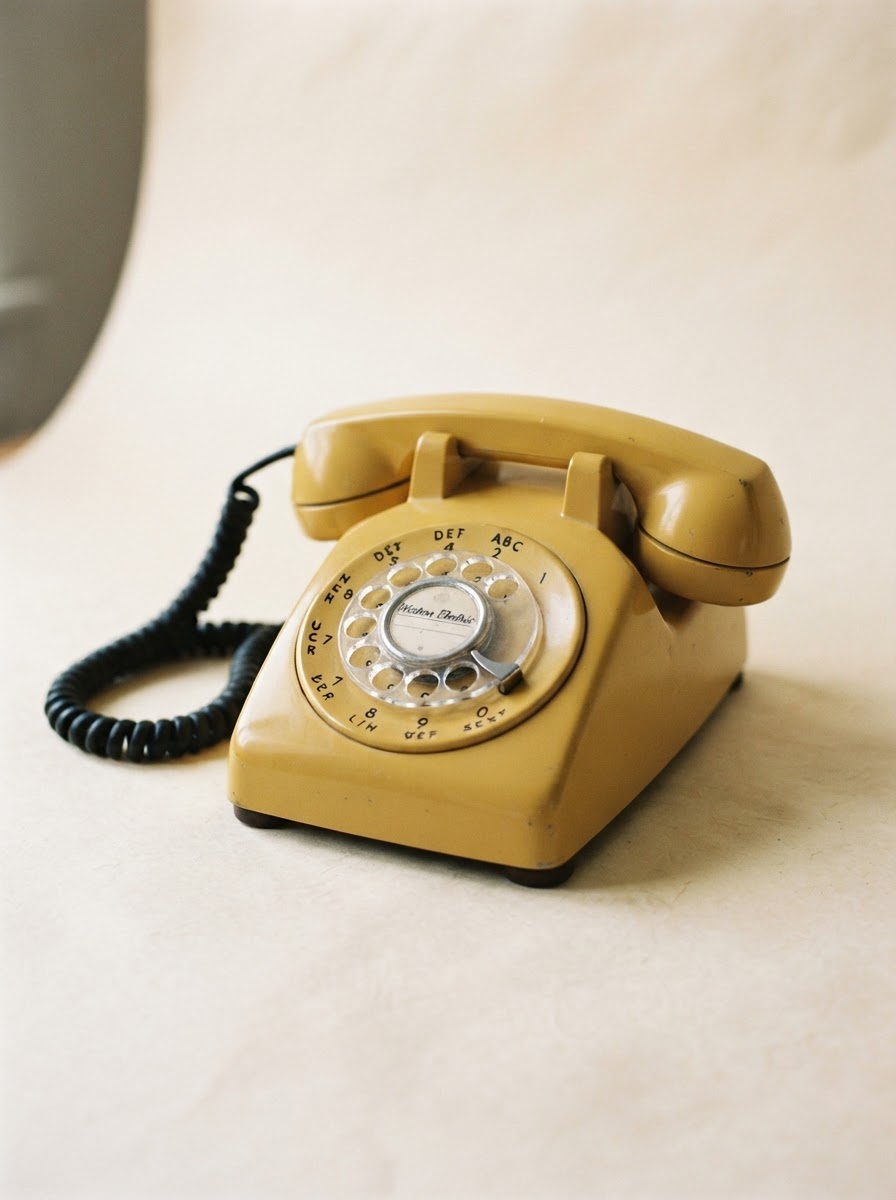 Mustard Rotary Telephone