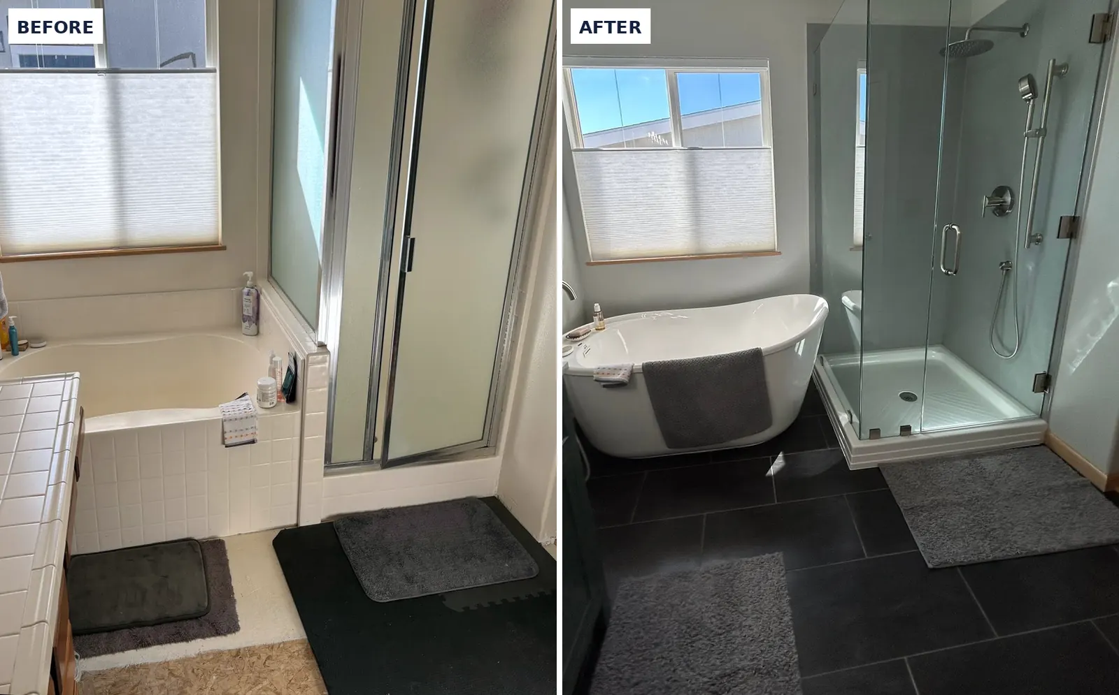 Recent project: bathroom before and after remodel, Reno, NV