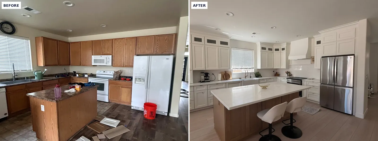 Recent project: kitchen before and after remodel, Reno, NV