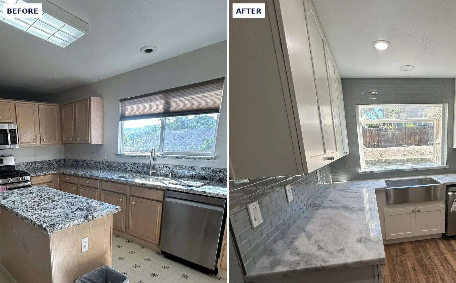 Recent project: countertop before and after, Reno, NV